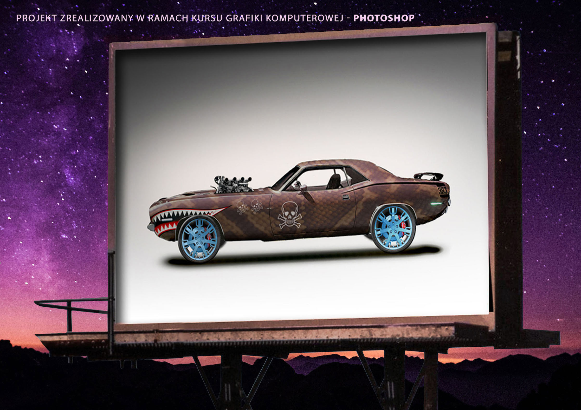Snake car billboard